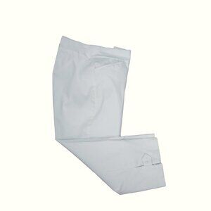 Chico's | Perfect Stretch Pull On Tab Hem Capri Cropped Pants White | Size 12